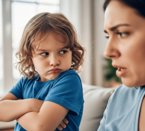 Disciplina positiva para problemas de conducta infantil Madre aplicando disciplina positiva en niña con conducta desafiante