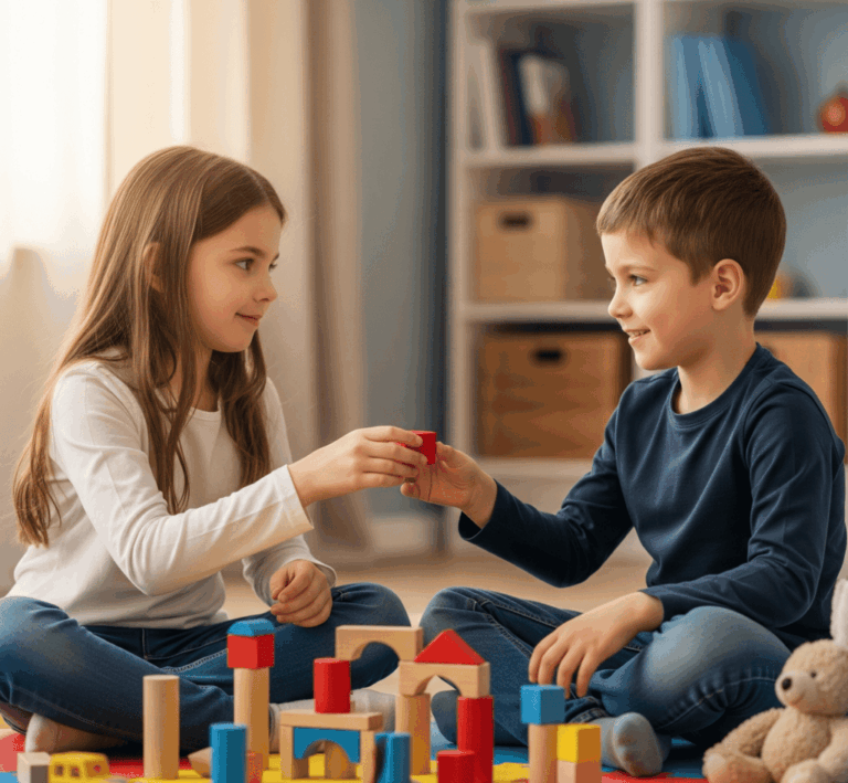 Niños jugando juntos fomentando el desarrollo de la empatía en niños