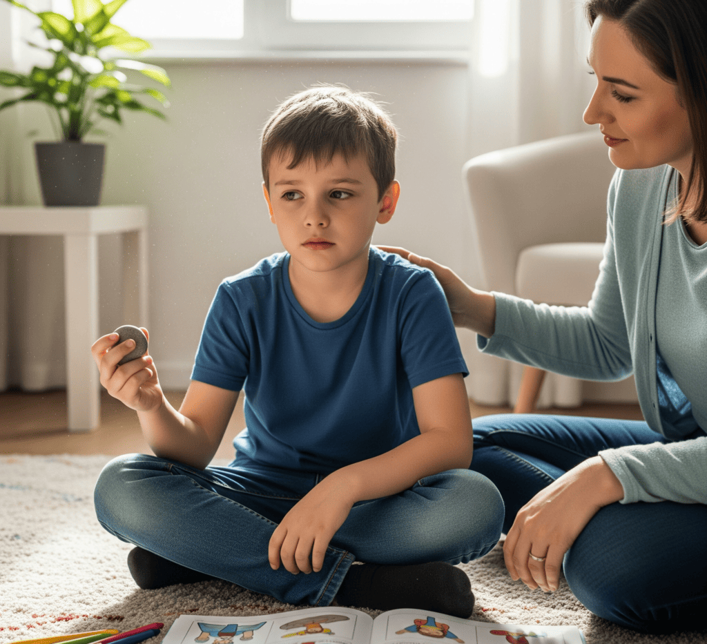 Niño aprendiendo técnicas para el manejo de la ansiedad infantil