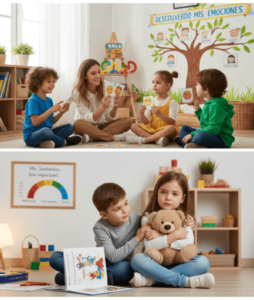 madre apoyando el desarrollo emocional en la niñez