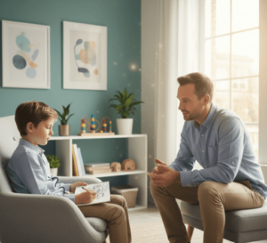 Niño sonriente mostrando avances en su bienestar emocional