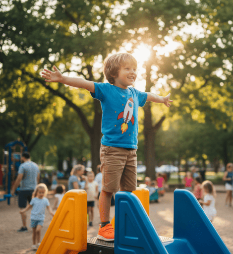 Niño feliz desarrollando su autoconfianza infantil