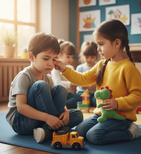 Niño aprendiendo empatía y comprensión emocional en Miami