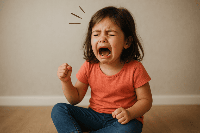 Niña expresando sus emociones durante una sesión de orientación conductual