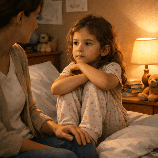 Padres acompañando emocionalmente a una niña con ansiedad infantil